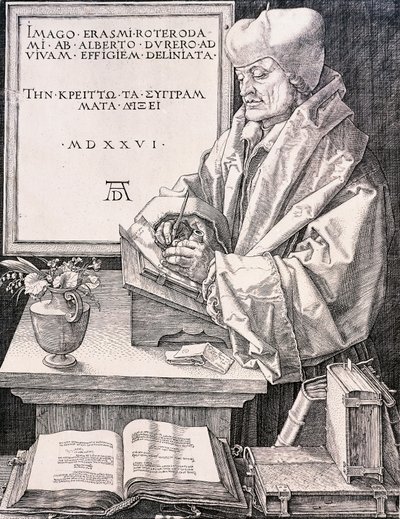 鹿特丹的伊拉斯谟(Erasmus of Rotterdam)(鹿特丹1466-1469-巴塞尔1536)，人文主义者和神学家 作者 阿尔布雷希特丢勒