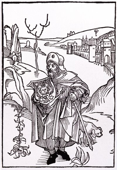 圣地亚哥-德孔波斯特拉。1489年（雕版画） 作者 Albrecht Dürer