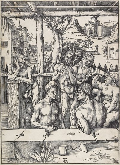 男士浴室，c。 1496-1497 作者 阿尔布雷希特丢勒
