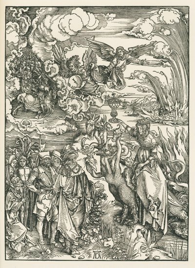 巴比伦的娼妓圣约翰启示录》，约 1496-97 年（木刻版画） 作者 阿尔布雷希特·丢勒或丢勒