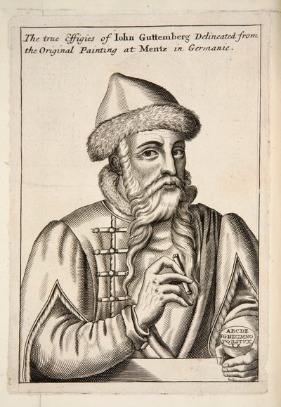 John Guttemberg，出版。1683年的雕版画。 作者 阿尔布雷希特·门茨