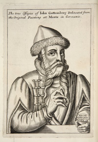 来自Mechanick Exercises的John Guttemberg：或者Handy-Works的学说适用于印刷艺术，酒吧。 1683 作者 Albrecht after Mentz