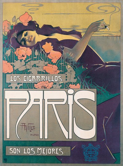 Cigarrillos Paris Poster by Aleardo Villa 作者 阿莱亚多·维拉