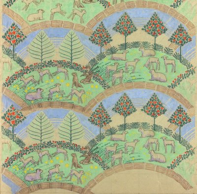 牧羊人的曲调，c.1930（纸上水粉画） 作者 亚历克·亨特