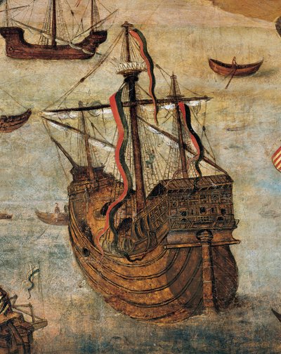 西班牙 Caravel（航海者处女的细节） 作者 阿列霍·费尔南德斯（Alejo Fernandez）