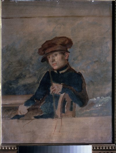 自画像》。Oeuvre de Alexander Alexandreyevich Ivanov (1806-1858), huile sur papier 作者 亚历山大·安德烈耶维奇·伊万诺夫（Aleksandr Andreevich Ivanov）