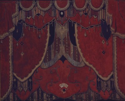 剧院剧《假面舞会》的主窗帘设计，莱蒙托夫（M. Lermontov），1917年 作者 亚历山大·雅科夫列维奇·戈洛文