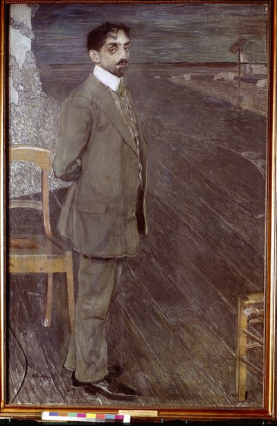 Portrait du poete Mikhail Kouzmine (1875-1936)（诗人米-库兹明的肖像）。亚历山大-雅科夫列维奇-戈洛文（1863-1930 年）的作品，通体钢笔画和粉彩画 作者 亚历山大·雅科夫列维奇·戈洛文
