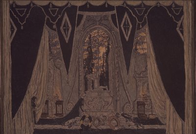 J.-B.饰演Don Don的舞台设计。莫利埃（Molliére），1910年 作者 亚历山大·雅科夫列维奇·戈洛文