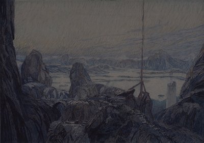 易卜生（H. Ibsen）的戏剧剧本《海上夫人》的舞台设计，1905年 作者 亚历山大·雅科夫列维奇·戈洛文