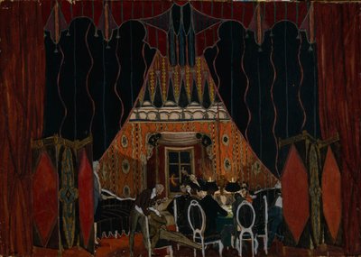 莱蒙托夫（M. Lermontov）的戏剧《假面舞会》的舞台设计，1917年 作者 亚历山大·雅科夫列维奇·戈洛文