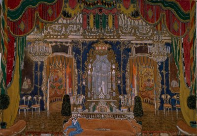 莱蒙托夫（M. Lermontov）的戏剧《假面舞会》的舞台设计，1917年 作者 亚历山大·雅科夫列维奇·戈洛文