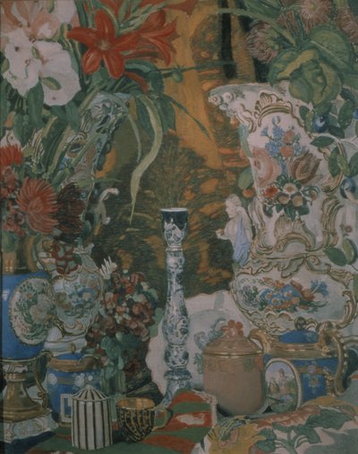 静物。花卉和瓷器，1912年 作者 亚历山大·雅科夫列维奇·戈洛文