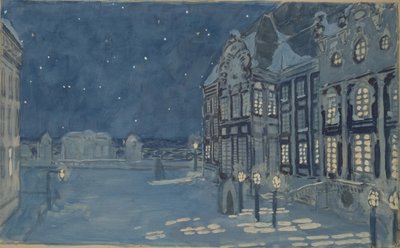 冬宫。 A. Koreshchenko的歌剧《冰屋》的舞台设计，1901年 作者 亚历山大·雅科夫列维奇·戈洛文