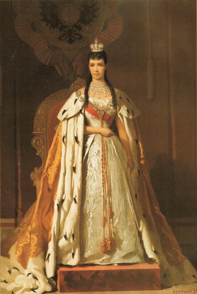 玛丽亚·费奥多罗夫娜（1847-1928）的肖像 作者 亚历山大·彼得罗维奇·索科洛夫