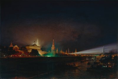 莫斯科克里姆林宫的照明，1883年 作者 亚历山大·彼得罗维奇·波哥柳波夫