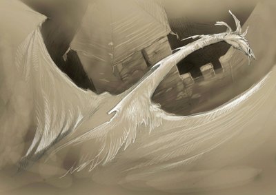 神奇生物：飞过城堡塔楼的龙 绘图：Alessandro Lonati 作者 亚历山德罗·洛纳蒂