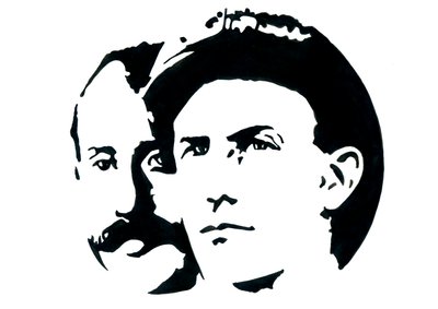 奥维尔（1871-1948）和威尔伯·赖特（1867-1912）美国航空先驱肖像（莱特兄弟、奥维尔和威尔伯美国兄弟、发明家、航空先驱） 作者 亚历山德罗·洛纳蒂