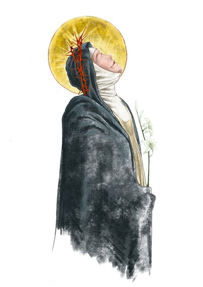 锡耶纳的圣凯瑟琳肖像（素描） 作者 亚历山德罗·洛纳蒂