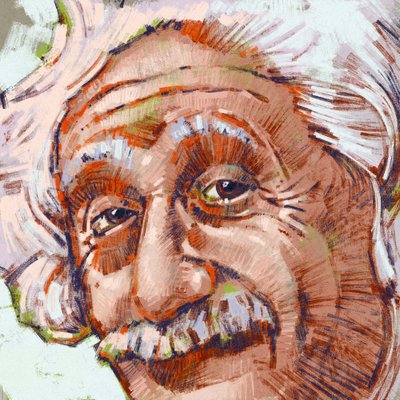 科学家阿尔伯特-爱因斯坦的肖像（插图） 作者 亚历山德罗·洛纳蒂