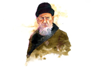 Portrait of the Russian writer Lev Nikolayevich (Leo or Leon Tolstoy) (Tolstoi) (1828-1910) (Portrait of the Author Lev N Tolstoy) 作者 亚历山德罗·洛纳蒂