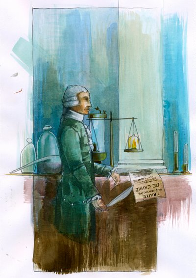 安托万·拉瓦锡（Antoine Lavoisier，1743-1794）法国化学家、哲学家和经济学家的代表（法国贵族和化学家安托万·拉瓦锡的肖像）亚历山德罗·洛纳蒂（Alessandro Lonati）插图 作者 亚历山德罗·洛纳蒂