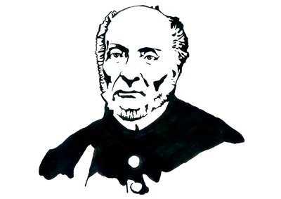 维克多-舍尔歇（1804-1893 年）的代表作，法国政治家，法郎-马孔，以领导法国最终废除奴隶制的决定而闻名（法国废奴作家维克多-舍尔歇肖像），亚历山德罗-洛纳蒂插图 作者 亚历山德罗·洛纳蒂