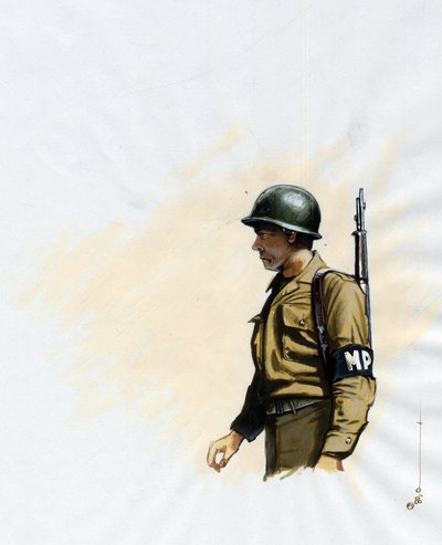 第二次世界大战 1939 年至 1945 年：1943 年至 1945 年期间美国军队的士兵。亚历山德罗·洛纳蒂 (Alessandro Lonati) 绘图 作者 亚历山德罗·洛纳蒂