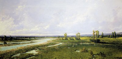 在贝卢诺皮亚韦河床上狩猎，亚历山德罗·塞弗 (Alessandro Seffer)（1832-1905）绘画，布面油画 作者 亚历山德罗·塞弗·格拉