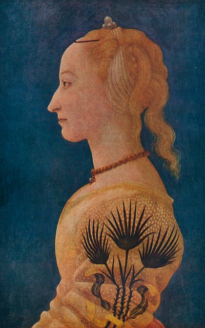 一位女士的画像，c1465 作者 亚历索·巴尔多维内蒂