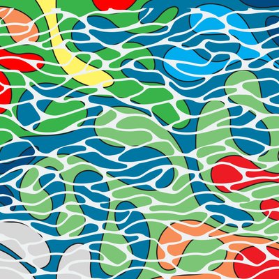 pool bottom,2017,(mixed media) 作者 亚历克斯·卡明克