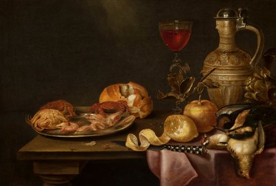 锡盘上的虾蟹静物 作者 亚历山大·阿德里亚森（Alexander Adriaenssen）