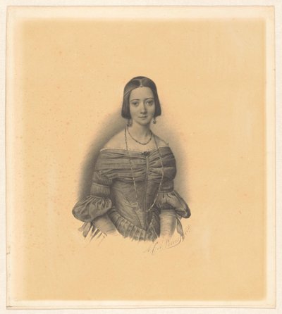 Antoinette Marie Henriette Jeanne Reigersman 的肖像，Jonkheer 先生 Pieter van den Brandeler 的妻子 作者 亚历山大·塞萨尔·奥古斯特·瓦卢瓦（艺术家签名）