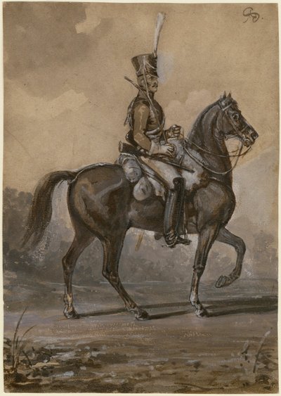 俄罗斯龙骑兵 - Sauerweid, Alexander Ivanovich (1783-1844) - 1820 - 纸上水彩 - 22,9x16,2 - 私人收藏 作者 亚历山大·伊万诺维奇·绍尔维德