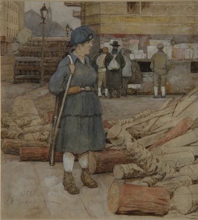 民兵妇女，1920年 作者 亚历山大·伊万诺维奇·瓦赫拉姆耶夫