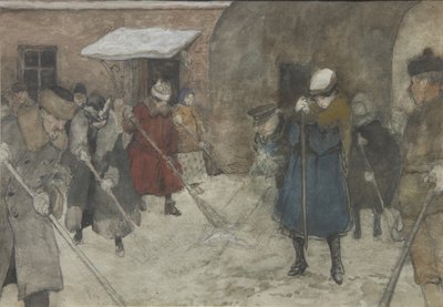 除雪，约1921年 作者 亚历山大·伊万诺维奇·瓦赫拉姆耶夫