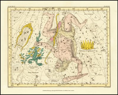 1822 - 亚历山大-贾米森 - 北冕、海格力斯、地狱犬和天琴座 作者 亚历山大·杰米森