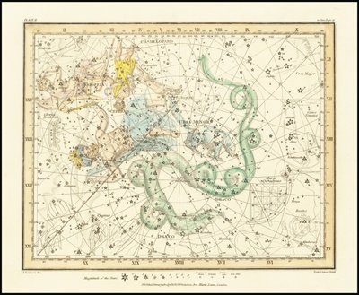 1822 - Alexander Jamieson - 小熊座 - 小熊座还显示仙后座、天龙座和仙王座 作者 亚历山大·杰米森