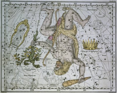 赫拉克勒斯，来自&39;A Celestial Atlas&39;，酒吧。在1822年 作者 Alexander Jamieson
