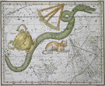 Hydra，来自&39;A Celestial Atlas&39;，酒吧。在1822年 作者 亚历山大·杰米森