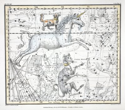 The Constellations (Plate XXV) Canis Major、Canis Minor、Monoceros、Argo Navis、l