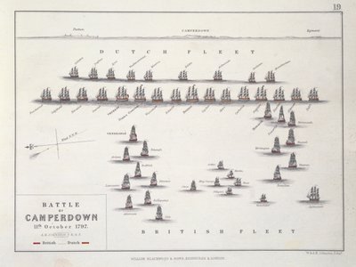 Camperdown战役计划，1797年10月11日，1830年代 作者 亚历山大·基思·约翰斯顿