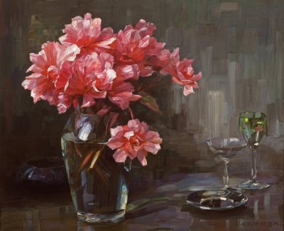 科斯特·玻璃花瓶里的花 作者 Alexander Köster