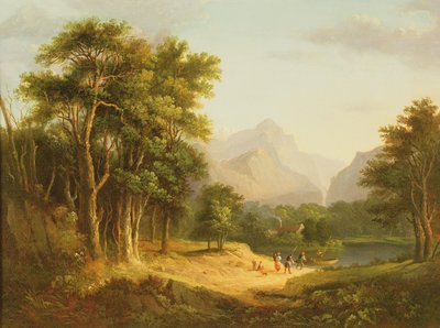 高地景观与数字 作者 Alexander Nasmyth