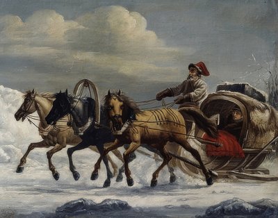 三驾马车。 1816年 作者 亚历山大·奥西波维奇·奥尔洛夫斯基