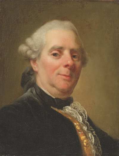 自画像--自画像，作者罗斯林，亚历山大（Alexandre）（1718-1793）。布面油画 作者 亚历山大·罗斯林