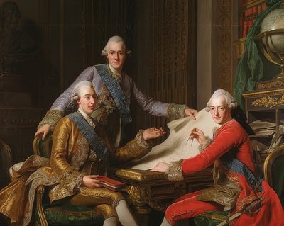 古斯塔夫三世国王来自瑞典和他的兄弟们。 1771年 作者 亚历山大·罗斯林