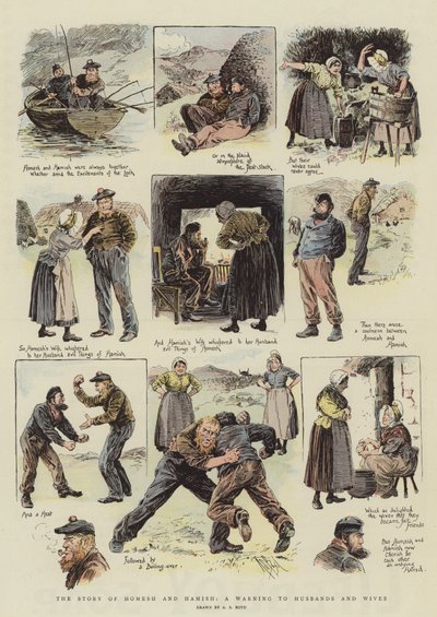 Homesh和Hamish的故事，对丈夫和妻子的警告（chromolitho） 作者 Alexander Stuart Boyd