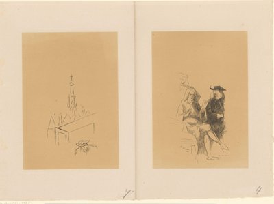 薄荷塔和两个拿着信的人 作者 Cornelis Troost