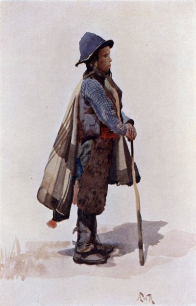 安达卢西亚的牧童（彩色石版画） 作者 亚历山大·华莱士·雷明顿